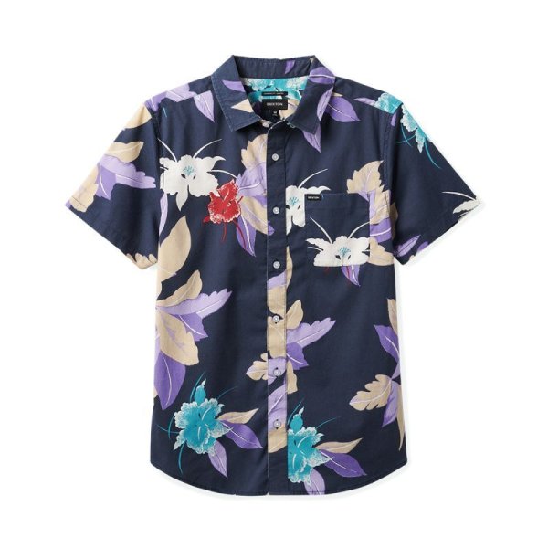 画像1: [BRIXTON]-CHARTER S/S WVN-WASHED NAVY PASSION- (1)