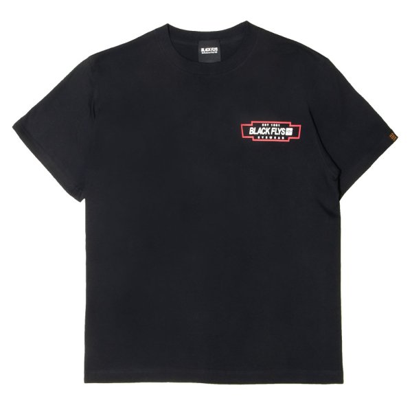 画像2: [BLACK FLYS]-FASTLANE S/S Tee-BLACK- (2)