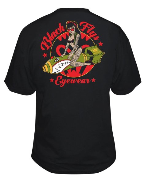 画像1: [BLACK FLYS]-FLY BOMBER S/S Tee-BLACK- (1)