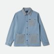 画像1: [BRIXTON]-HERRINGBONE LW CHORE COAT-LIGHT WASH DENIM- (1)