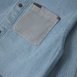 画像4: [BRIXTON]-HERRINGBONE LW CHORE COAT-LIGHT WASH DENIM- (4)