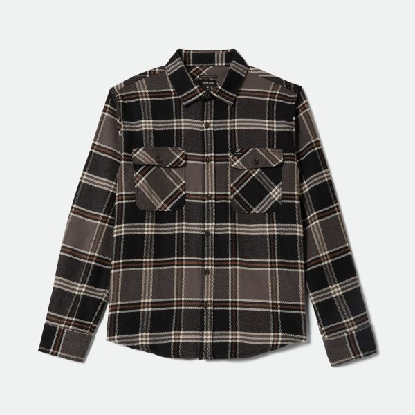 画像1: [BRIXTON]-BOWERY FLANNEL-BLACK/CHARCOAL/PINECONE- (1)