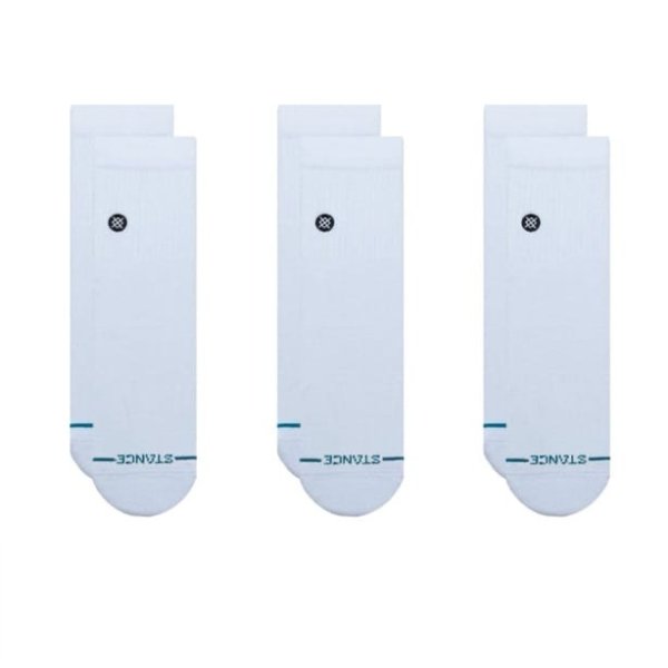 画像1: [STANCE]-ICON QUARTER 3 PACK-WHITE- (1)
