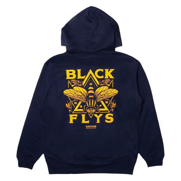 画像1: [BLACK FLYS]-FLY MILITIA HOODIE-NAVY- (1)
