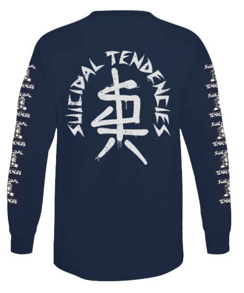 画像2: [SUICIDAL TENDENCIES]-LLS79S Spray Logo L/S Tee-NAVY- (2)