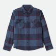 画像1: [BRIXTON]-BOWERY FLANNEL-BERING SEA/MOOD INDIGO/ADRENALINE- (1)