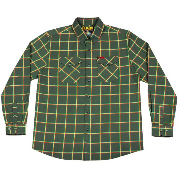 画像1: [BLACK FLYS]-FLY SOULJAH x DIXXON FLANNEL L/S SHIRT-GREEN- (1)
