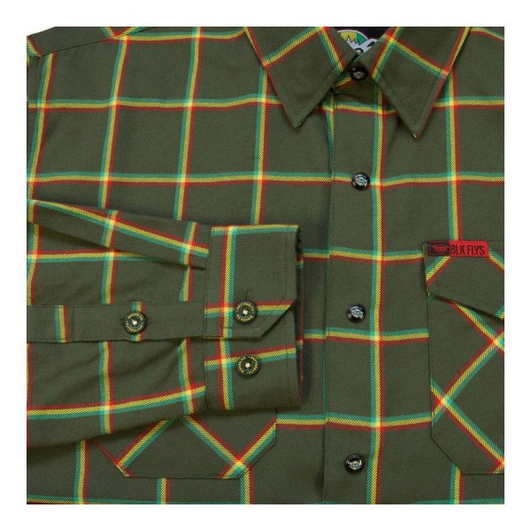 画像4: [BLACK FLYS]-FLY SOULJAH x DIXXON FLANNEL L/S SHIRT-GREEN- (4)