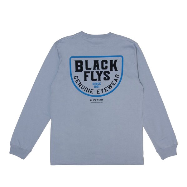 画像2: [BLACK FLYS]-SEMICIRCLE L/S Tee-ACID BLUE- (2)