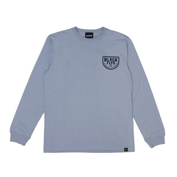 画像1: [BLACK FLYS]-SEMICIRCLE L/S Tee-ACID BLUE- (1)