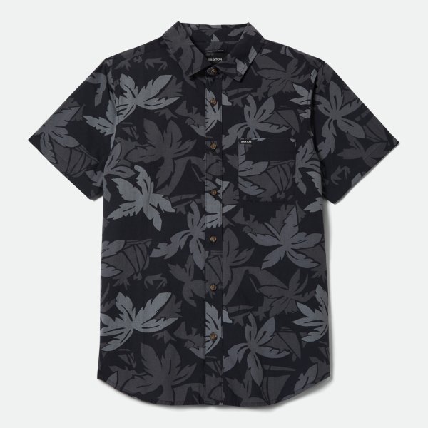 画像1: [BRIXTON]-CHARTER PRINT S/S WVN-BLACK/TROOPER/FUTURE GREY PALM- (1)