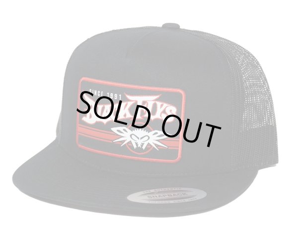 画像1: [BLACK FLYS]-FLY GTO PATCH TRUCKER CAP-BLK/RED- (1)