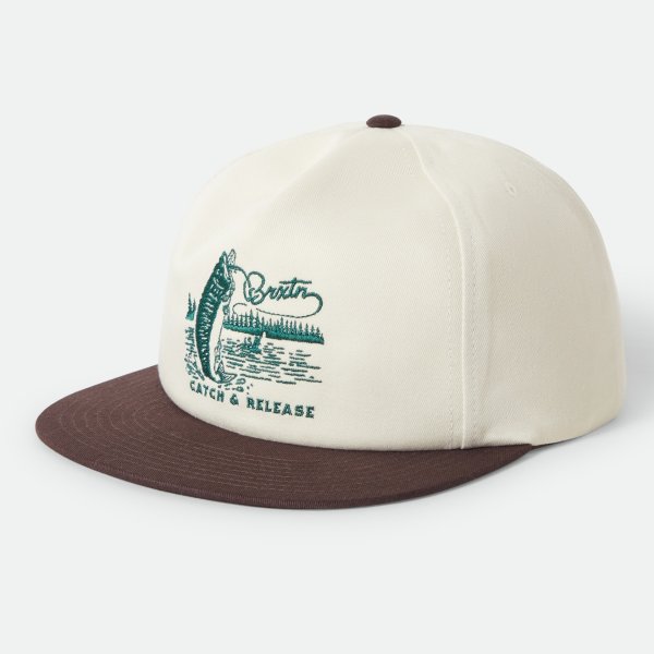 画像1: [BRIXTON]-CATCH AND RELEASE SNAPBACK-OFF WHITE/BROWN- (1)