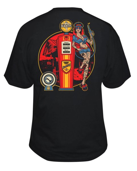 画像1: [BLACK FLYS]-GAS GIRL S/S Tee-BLACK- (1)