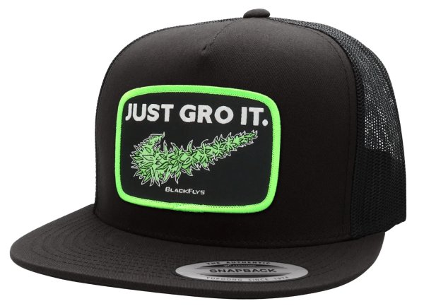 画像1: [BLACK FLYS]-JUST GRO IT PATCH TRUCKER-BLACK- (1)
