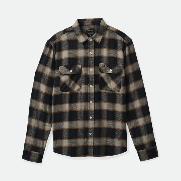 画像1: [BRIXTON]-BOWERY FLANNEL-BLACK/CREAM- (1)