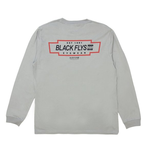 画像2: [BLACK FLYS]-FASTLANE L/S Tee-STONE GRY- (2)