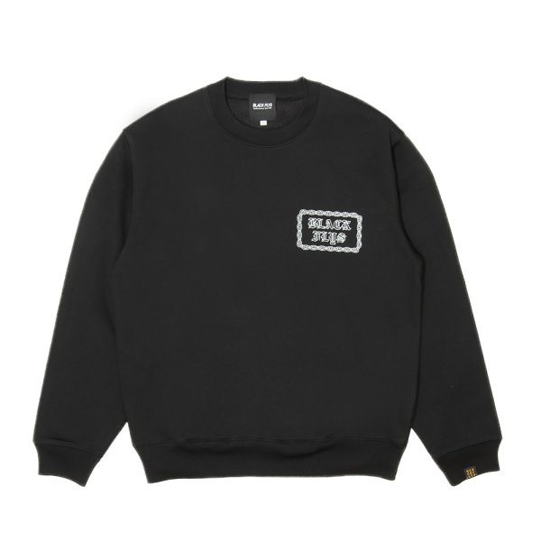 画像1: [BLACK FLYS]-CHAIN CREW SWEAT-BLACK- (1)
