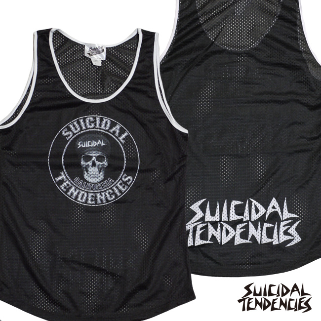 SUICIDAL TENDENCIES　GIRLS　タンクトップ　メッシュ　ノースリーブ　バスケットジャージ　スカル　通販　スイサイダル