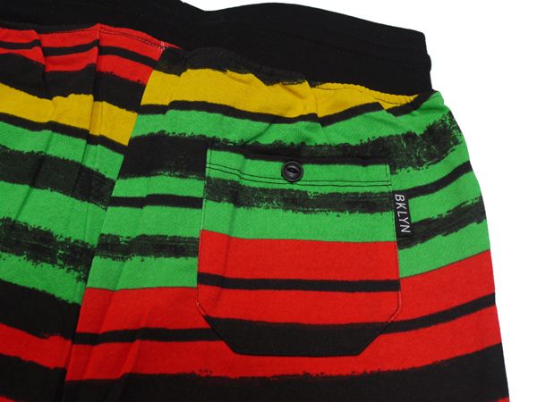 BROOKLYN CLOTH　Paint Stripe Jogger Shorts　ジョガーショーツ　ラスタカラー　ハーフパンツ　スウェットパンツ　通販