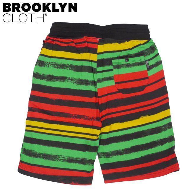 BROOKLYN CLOTH　Paint Stripe Jogger Shorts　ジョガーショーツ　ラスタカラー　ハーフパンツ　スウェットパンツ　通販