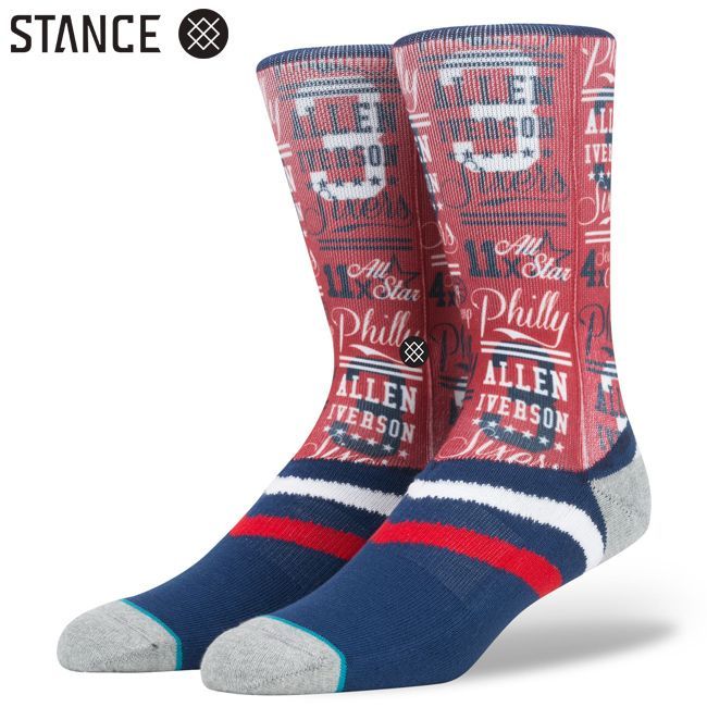 STANCE SOCKS　スタンスソックス　メンズ　IVERSON STATS   Allen Iverson　通販　取扱店　ホワイト　靴下　ファッション