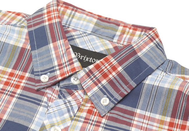 ブリクストン　半袖　シャツ　チェック　バーバリーチェック　brixton　HOWL　ネイビー　NAVY PLAID　メンズファッション　メンズアパレル　通販