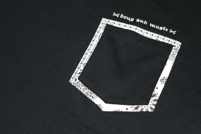 DxAxM　drug and music　ダム　ドラッグアンドミュージック　Tシャツ　　ペイズリー　ポケット　通販　メンズ　ブランド　通販