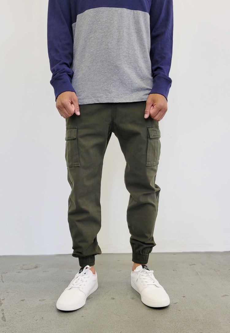 [NEO BLUE]-7695 Army Green CARGO Jogger Pants-